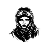 motocross girl biker logo design illustration vector