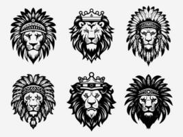 lion hand drawn logo design illustration vector