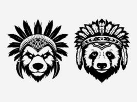 Charming hand drawn panda logo design illustration, showcasing the playful and adorable nature of this beloved bear vector