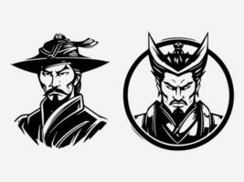 Intricate hand drawn illustration of a samurai, symbolizing discipline, loyalty, and the art of self mastery, perfect for a unique logo design vector