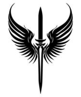 Attention grabbing illustration of a hand drawn dagger sword, creating a powerful logo design that embodies a sense of danger, adventure, and determination vector
