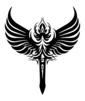 Attention grabbing illustration of a hand drawn dagger sword, creating a powerful logo design that embodies a sense of danger, adventure, and determination vector
