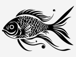 Unique and intricate tribal tattoo design featuring a fish, representing abundance, prosperity, and harmony with nature vector