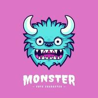 Playful and charming kawaii monster illustration, great for creating a fun and whimsical atmosphere vector