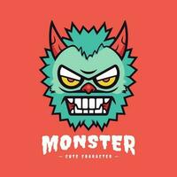 Adorable and kawaii monster illustration, perfect for adding a touch of cuteness to your designs vector