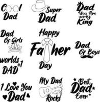 vector hand drawn father's day badge collection