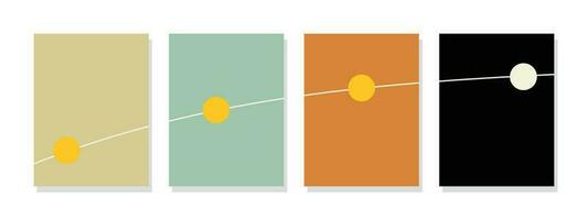 Mesmerizing minimalistic abstract digital wall art capturing the mesmerizing journey of the sun from dawn to dusk. vector