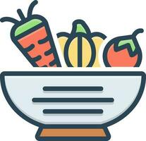 color icon for vegetable vector