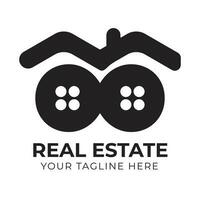 Creative modern abstract minimal real estate home house logo design Free Vector