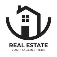 Creative modern abstract minimal real estate home house logo design Free Vector