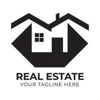 Creative modern abstract minimal real estate home house logo design Free Vector