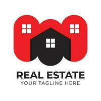 Professional modern abstract minimal real estate home house logo design Free Vector