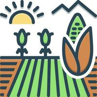 color icon for cornfield vector