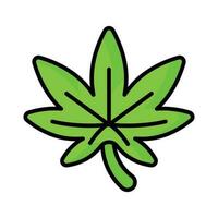 An icon of cannabis leaf in trendy style, isolated on white background vector