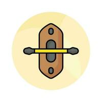 Boat with paddle denoting concept icon of kayak in modern style, ready to use vector