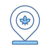 Location pin with maple leaf, icon of canadian location in modern style vector