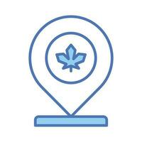 Location pin with maple leaf, icon of canadian location in modern style vector