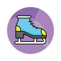 un editable icono de hielo Patinaje zapato en moderno estilo, nieve esquiar bota vector