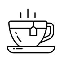 A hot tea cup vector icon design, hot beverage concept