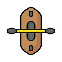 Boat with paddle denoting concept icon of kayak in modern style, ready to use vector