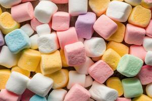 stock photo of colorfull marshmallow on the kitchen flat lay photography