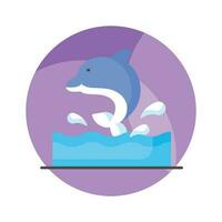 Check this creatively designed icon of dolphin in modern style, vector