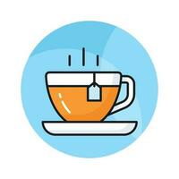 A hot tea cup vector icon design, hot beverage concept