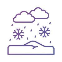 copos de nieve que cae desde nubes denotando nieve que cae icono en de moda estilo vector