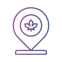 Location pin with maple leaf, icon of canadian location in modern style vector