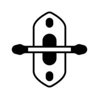 Boat with paddle denoting concept icon of kayak in modern style, ready to use vector