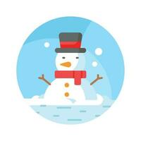 Snowman vector design in trendy style, isolated on white background