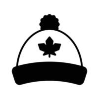 Maple leaf on hat showing concept vector of canadian cultural hat, customizable icon