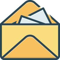 color icon for inbox message vector