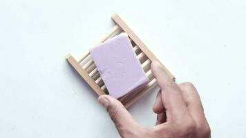 Hand pick a homemade natural soap bar video
