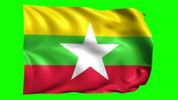 3d bandeira animação do myanmar video