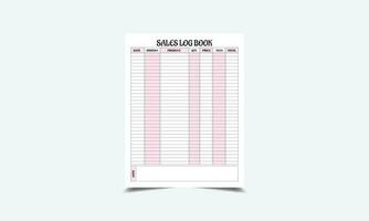 Sales Log Book kdp interior vector