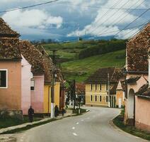 Biertan a very beautiful medieval village in Transylvania, Romania. A historical town in Romania that has preserved the Frankish and Gothic architectural style. Travel photo. photo