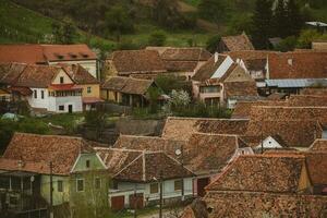 Biertan a very beautiful medieval village in Transylvania, Romania. A historical town in Romania that has preserved the Frankish and Gothic architectural style. Travel photo. photo