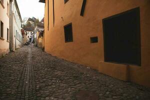 A beautiful medieval citadel city of Sighisoara in the heart of Romania, Transylvania travel destination in Eastern Europe. photo