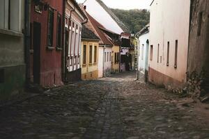 A beautiful medieval citadel city of Sighisoara in the heart of Romania, Transylvania travel destination in Eastern Europe. photo