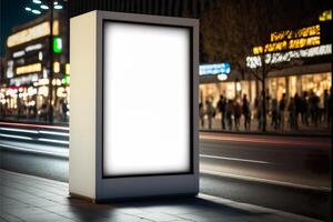 Digital Media Blank billboard , signboard for product advertisement design , advertising light box billboard, photo