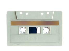 Nostalgia, Isolated, white background with clipping path of Audio cassette tape, analog media device, vintage gadget, hipster, music industry, sound storage photo