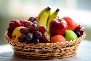 valores foto de mezcla Fruta en el cesta editorial comida fotografía generativo ai