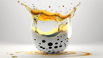 Splash efect render. Yellow design, photo