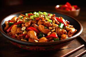 stock photo of Kung Pao Chicken is a famous Sichuan style food photography