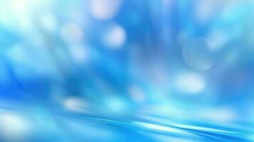 Abstract light blue blurred background with beautiful lighting spots and reflections photo