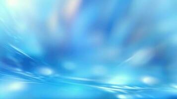 Abstract light blue blurred background with beautiful lighting spots and reflections photo