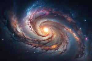 Spiral galaxy in space background. photo