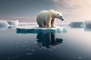 polar oso en Antártida, generativo ai foto
