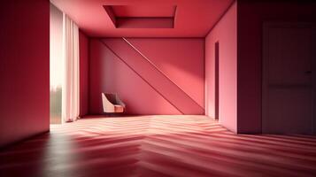 Purple room mock-up. Modern interior design, 3d render. photo